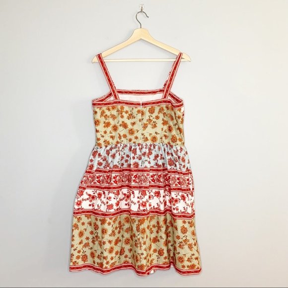 🎄 Gal Meets Glam Gianna Mini Dress Mint Coral Straps Square Neck A Line 10 L - Picture 9 of 14